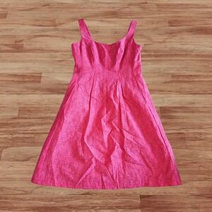 NINE WEST Size 6 Pink Patterned Fit & Flair Dress